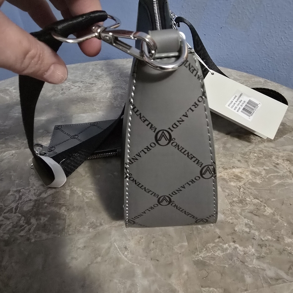 Valentino Orlando Black/Grey Crossbody Bag w/ Coin Pouch NWT - Picture 11 of 11